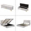 2-Pieces Bedroom Sets, Upholstered Platform Bed With Hydraulic Storage System,Storage Ottoman With Metal Legs,Beige