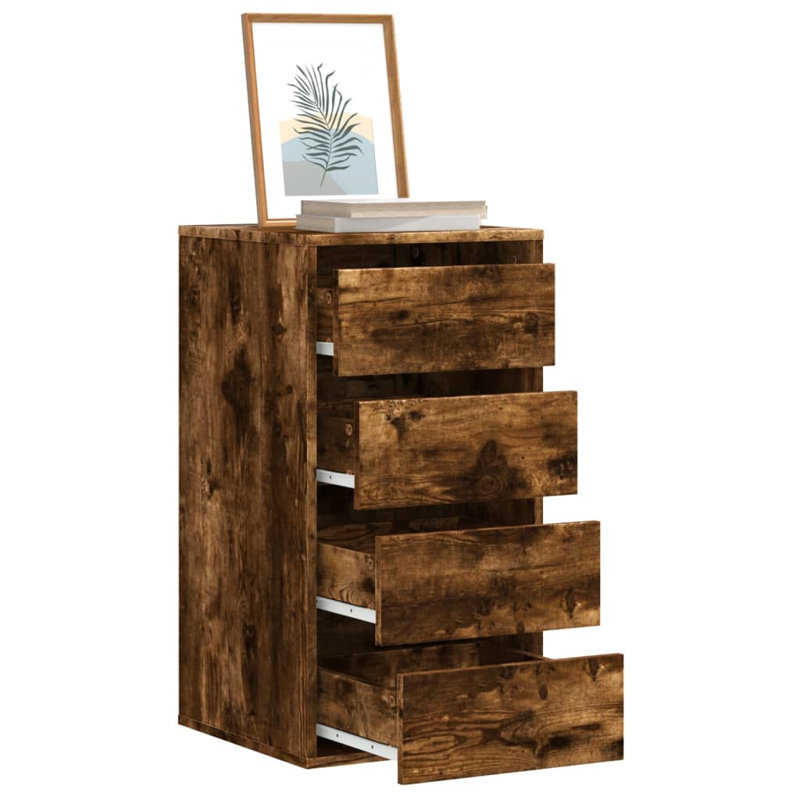 Staika Rectangle Accent Chest, Smoked Oak, 76cm H x 40cm W x 41cm D