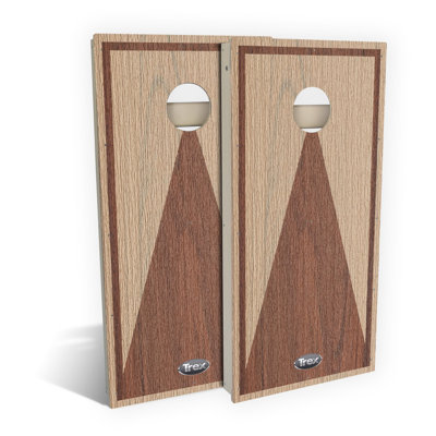 Trex Carmel Hatteras Triangle All-Weather Cornhole Board Set | Includes (2) Boards (8) Bags & Optional Accessories
