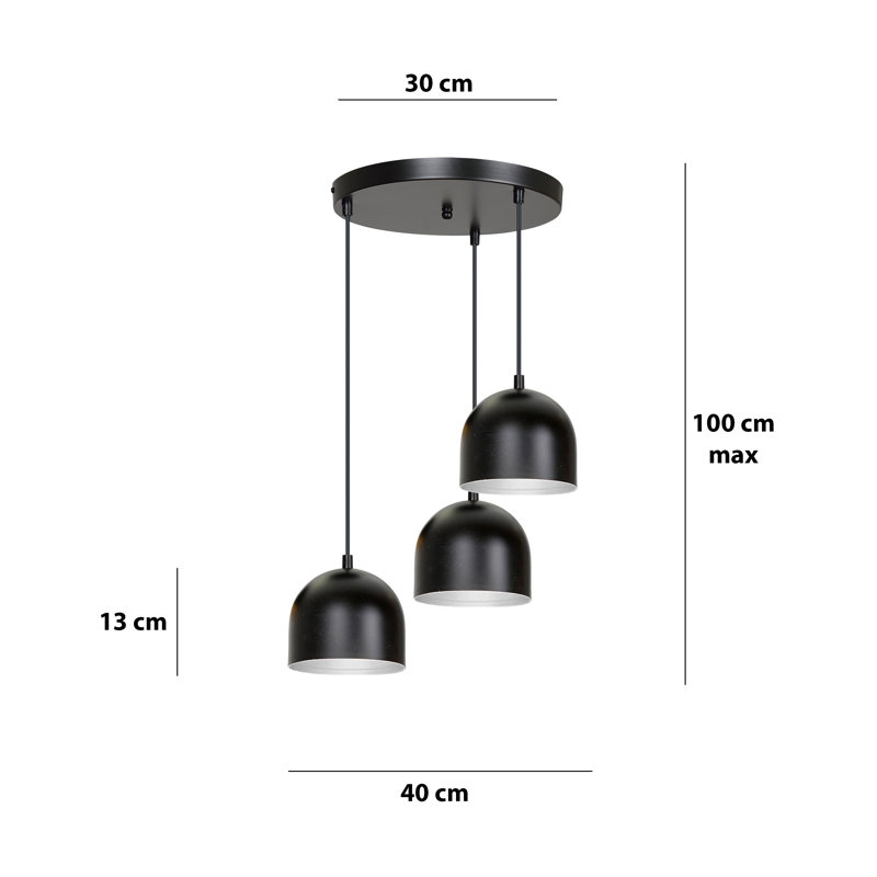 Irma 3 - Light Cluster Pendant, Black/White