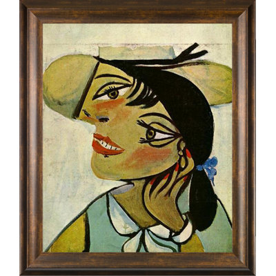 Portrait de femme au col d'Hermine (Olga) par Pablo Picasso - peinture sur toile à cadre flottant