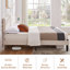 Lit double tapissier double avec 2 tables de chevet - Ensemble de chambre à coucher moderne-894259314