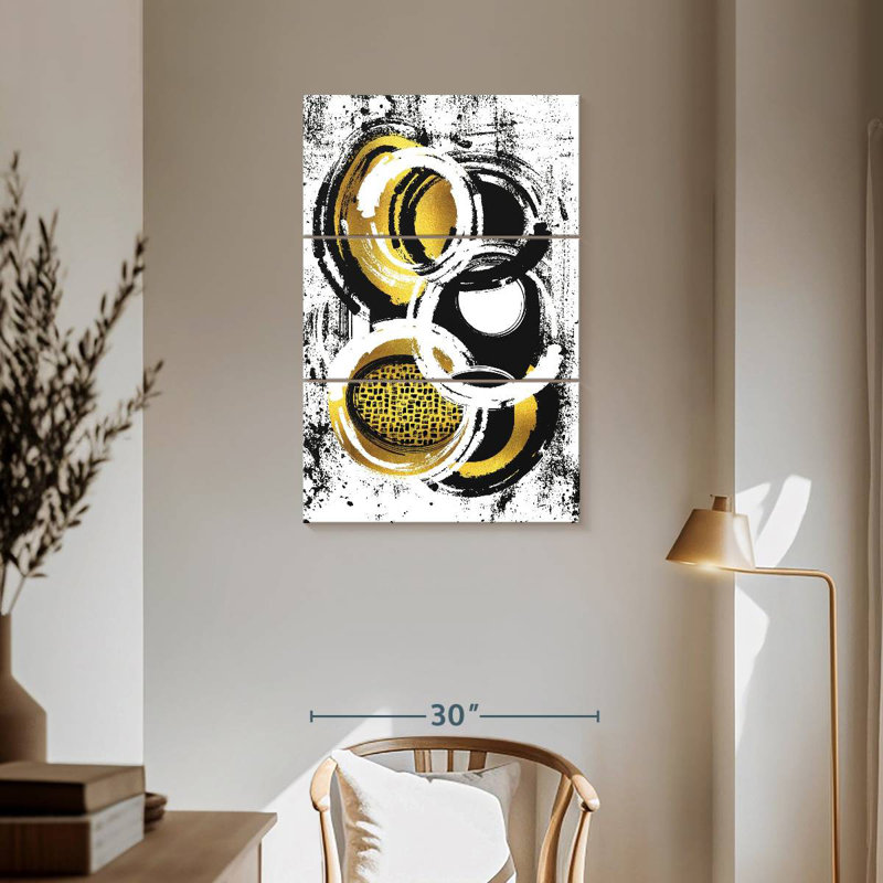 Avery Gold Abstract Painting I, 57" H x 36" W