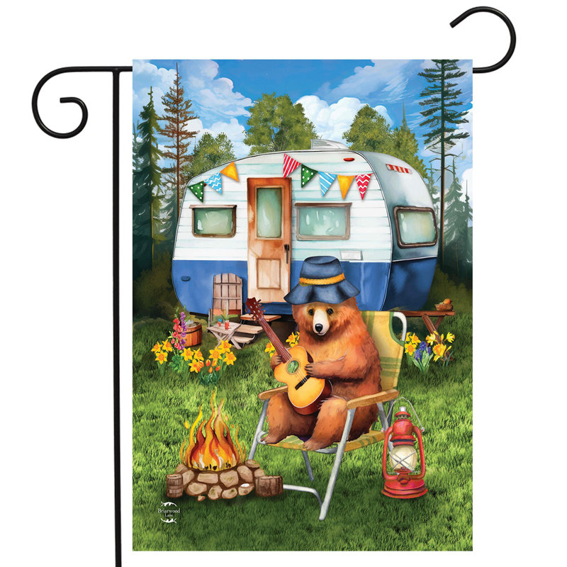 Drapeau de camping camping ours