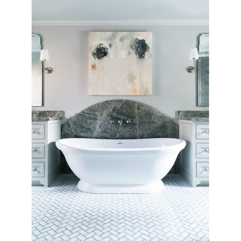 Georgetown 70'' x 35'' Soaking Solid Surface Bathtub, Matte White