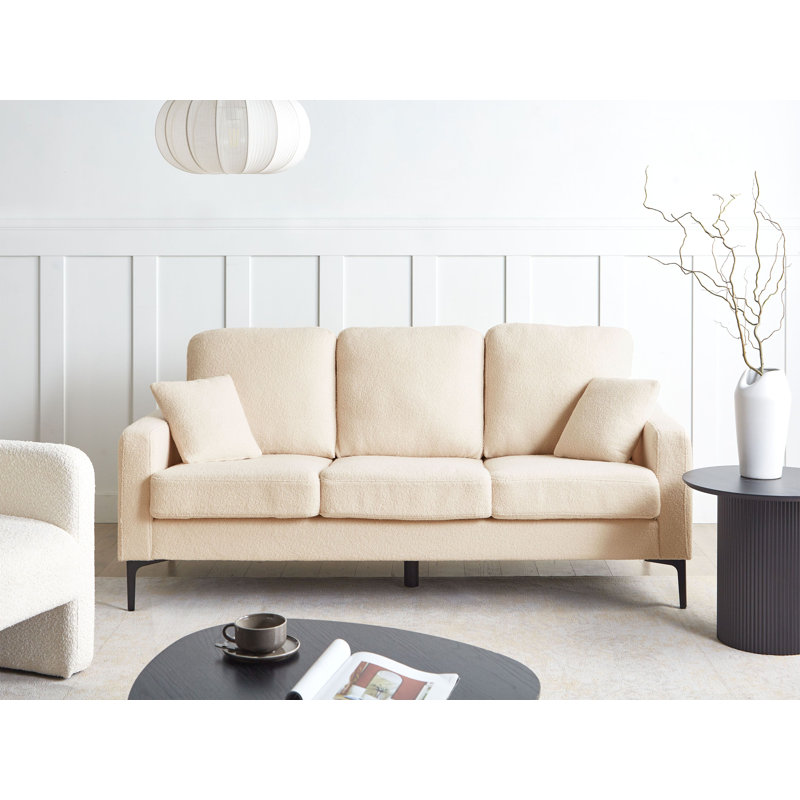 3 Seater Boucle Sofa GAVLE, White