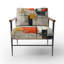 Illusions Abstract Shapes - Fauteuil rembourré d'appoint abstrait-112890117