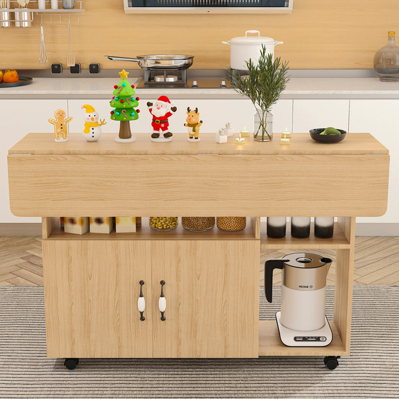 Table de salle à manger pliante multifonctionnelle extensible avec roulettes, table de salle à manger pliable mobile avec 2 abattants et espace de rangement, table rectangulaire pliable peu encombrante pour petits espaces, brun (l 11,81 po x l 27,65 po)