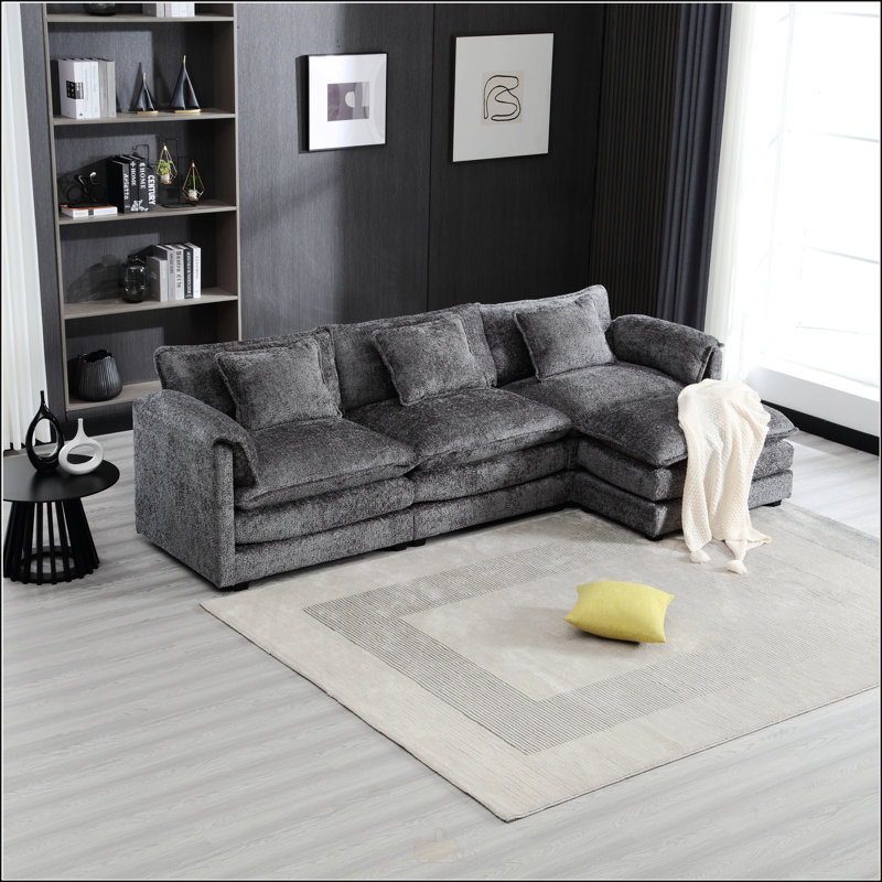 Canapé modulaire surdimensionné de 112 po, Gris