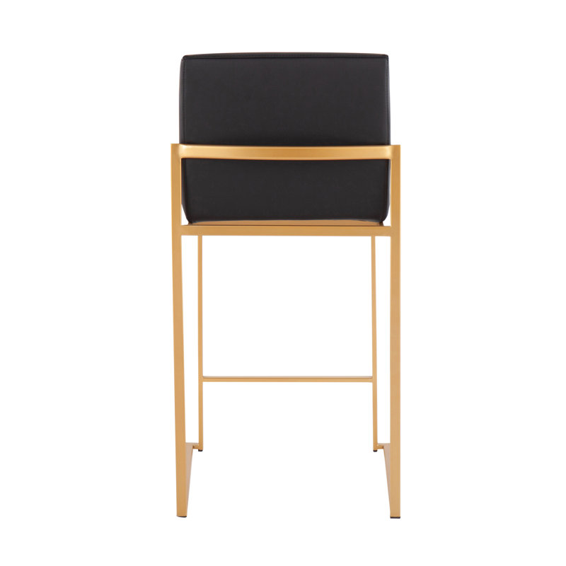 Tabourets de comptoir en similicuir avec dossier haut et structure en acier - ensemble de 2 | Idée de cadeau, 3
