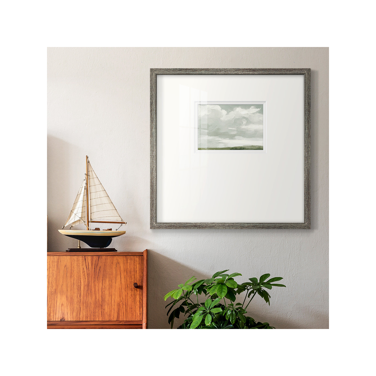 Gray Stone Sky III, 17" H x 17" W x 1.25" D, Gray Stone