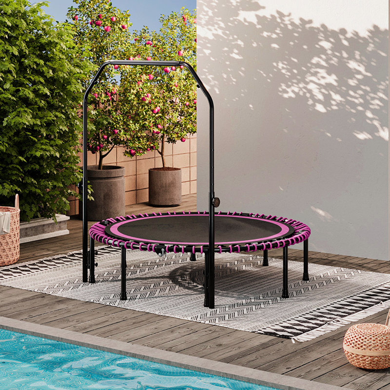 Freeport Park ft Round Backyard Trampoline, Black/Pink