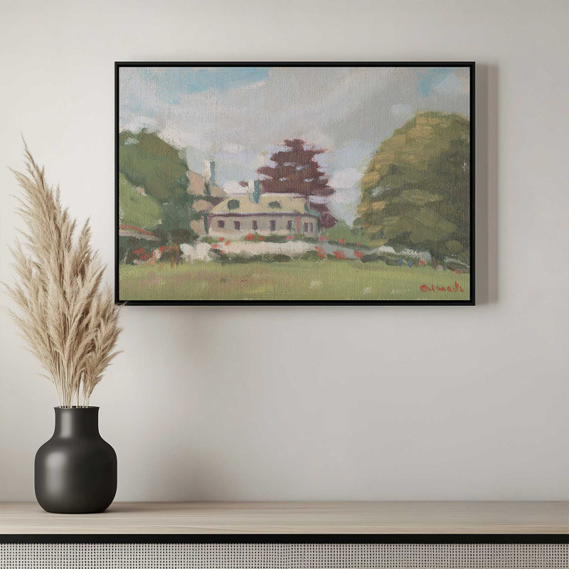 «New England Home in Spring» par Stephen Calcasola, reproduction d'art sur toile, Noir, H 12 po x l 16 po