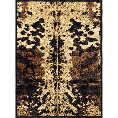 2 Ft. X 3 Black Polypropylene Area Rug In Design, Stain , With Jute Backing, Made Turkey Pattern, Polypropylene,