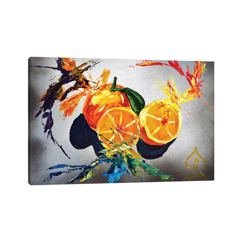 Orange Explosion par Andrew Harr - Toile tendue avec châssis sur toile tendue, H 12 po x l 18 po x 1,5 po