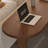 Solid Desk Cylinder Legs Rounded Edges Storage