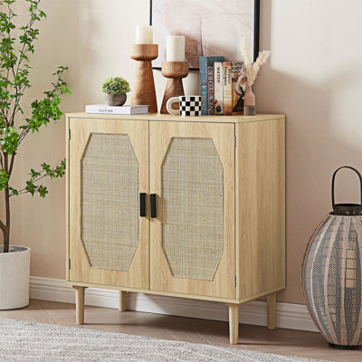 Locksly Accent Storage Cabinets with 2 Rattan Doors, Kitchen Sideboard Buffet Cabinet, Console -  Bayou Breeze, D73C8EADC23C437C988B939BCB900CFD