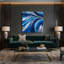«Lyrical Abstraction 88», art mural sur toile bleue-2056340867