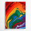 Abstrait art fluide sur toile orange 35-657229131