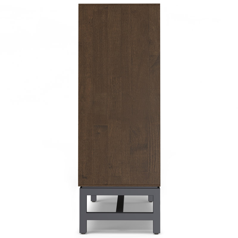 Armoire de rangement 36 po en bois franc massif à 2 tablettes avec 2 casiers ouverts