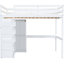 Lit double en bois de pin blanc avec lit garde-robe encastré pour coin lecture-728786896