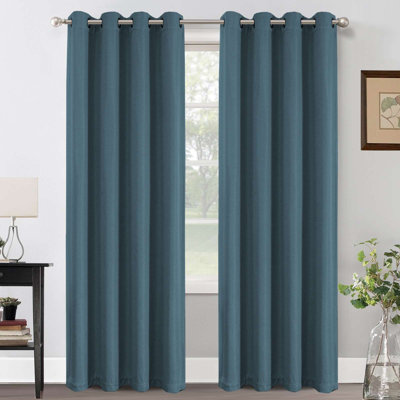 Linen Blackout Curtain for Bedroom/Living Room Thermal Insulated Grommet Linen Look Curtain Drapes Primitive Textured Burlap Effect Window Drapes 1 Panel