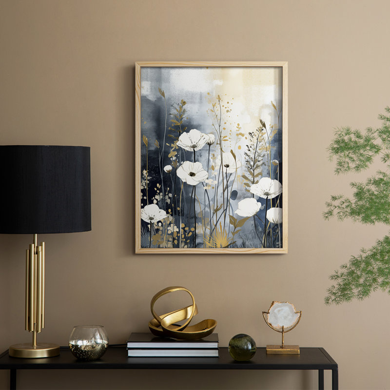 FLORAL Series CCCLXXXI Framed Print - Solid Wood, 11" H x 9" W