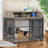 Versatile Heavy Duty Dog Crate with Lockable Wheels and Double Layer Storage