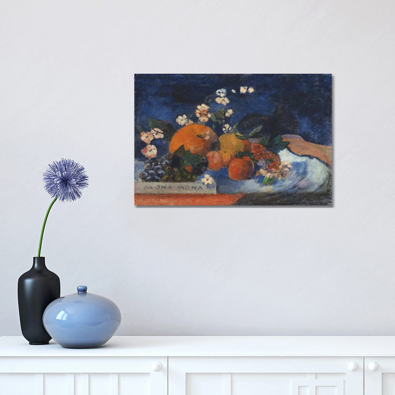 Mona Mona, Savoureux by Paul Gauguin - Wrapped Canvas Painting, 30.48 cm H x 45.72 cm W