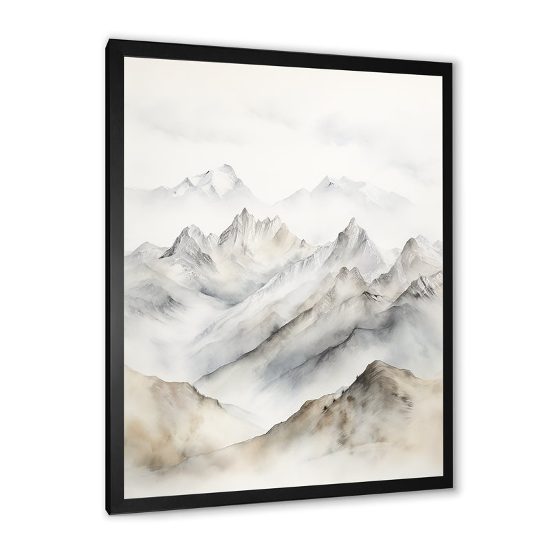 Mountain Silent Beauty IV, H 32 po x l 16 po x P 1 po, Cadre simple noir