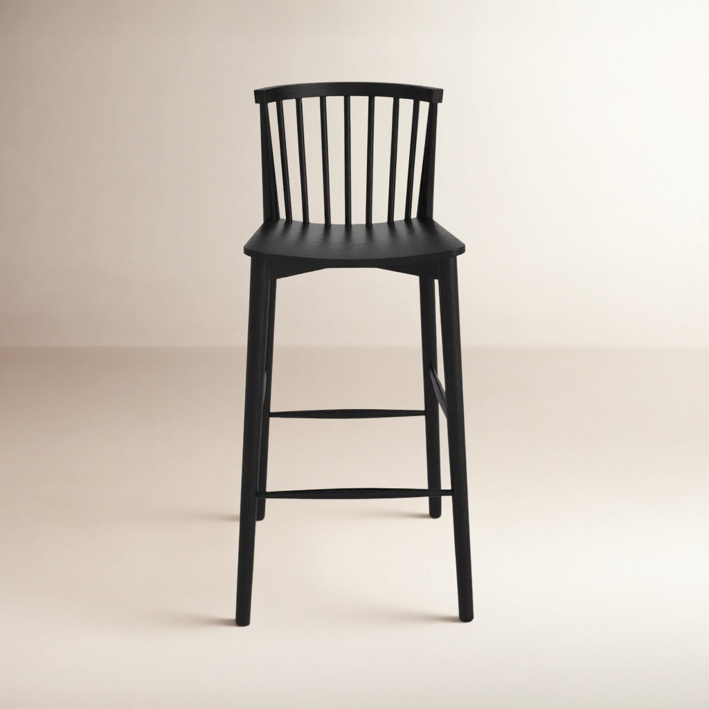 Tybee 25" Bar Stool, Black