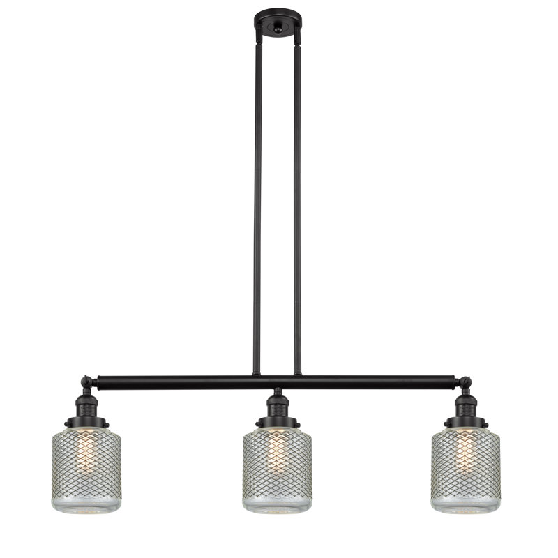 Luminaire suspendu pour îlot de cuisine 3 lumières Leis, DEL, Bronze huilé