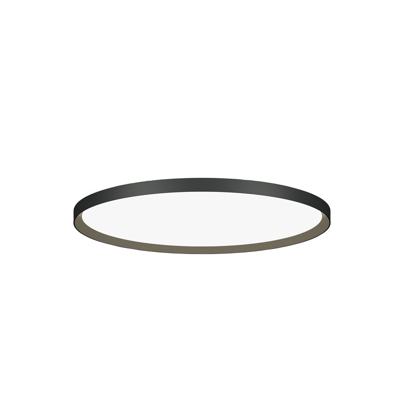 Plafonnier encastré simple à 1 lumière DEL Apollo, H 3 po x L 24 po x P 24 po, Noir, Lumière directe