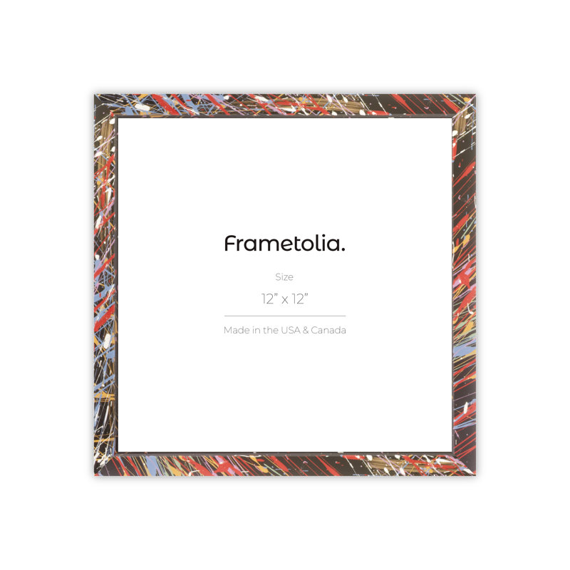 Cadre mural Frametolia Verde Mint Splash, L 12 po x H 12 po, Noir / or / bleu / rouge / blanc