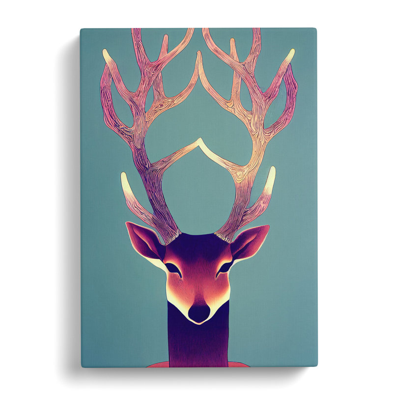 Unique Deer Abstract Vol.2 - Wrapped Canvas, 60cm H x 40cm W x 3cm D