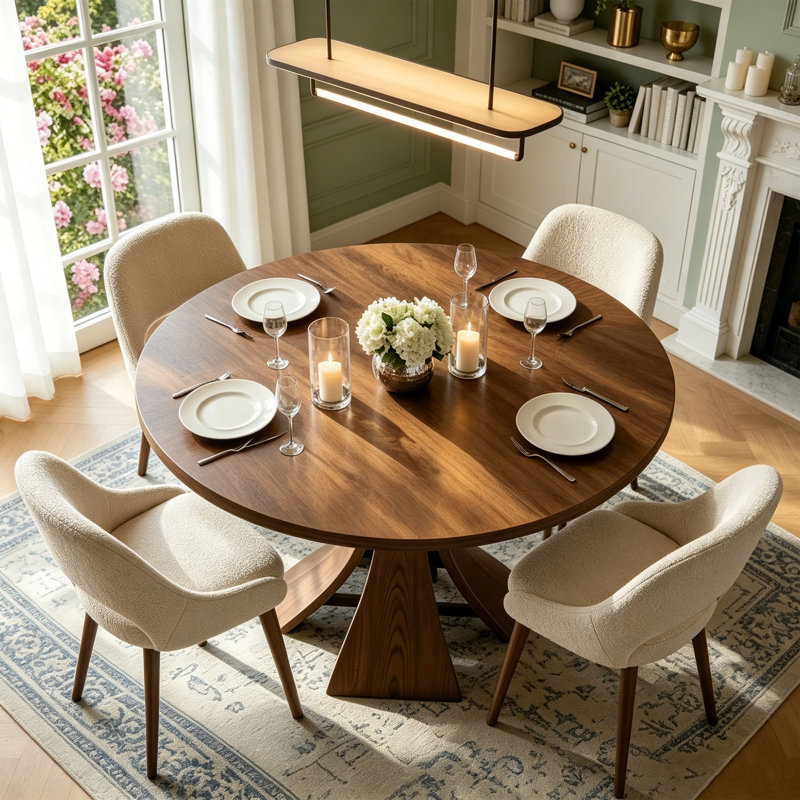 Table de salle à manger Aversa, H 29,5 po x L 47,24 po x l 47,24 po