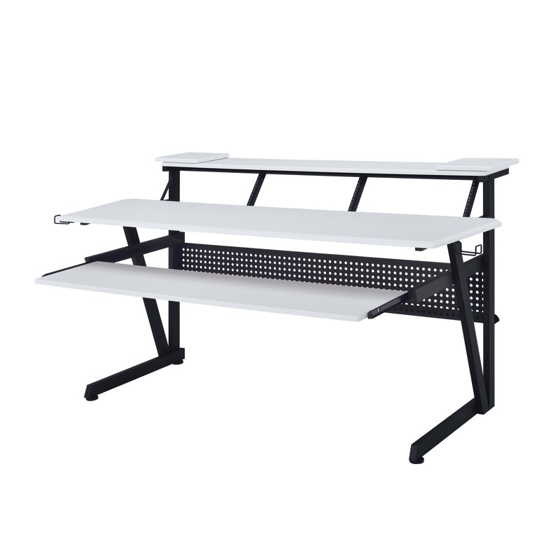 Acke Rectangular Music Desk, White/Black