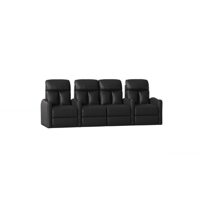 Upholstered Home Theater Seat with Cup Holder