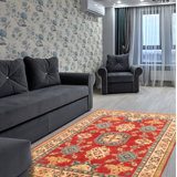 Raineri One-of-a-Kind 5'1" X 6'6" New Age Wool Area Rug in Red