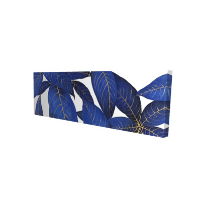 Abstract Modern Blue Leaves Canvas - Exotic Bedroom Decor