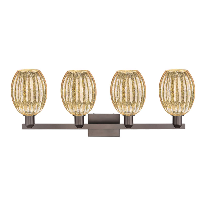 Eldon - Luminaire de salle de bain à abat-jour cloche 36 po 4 lumières, Oil Rubbed Bronze, Mercure