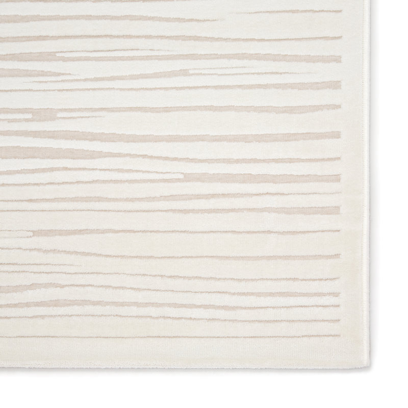 Tapis abstrait ivoire / taupe clair Geist, Carré 6 pi