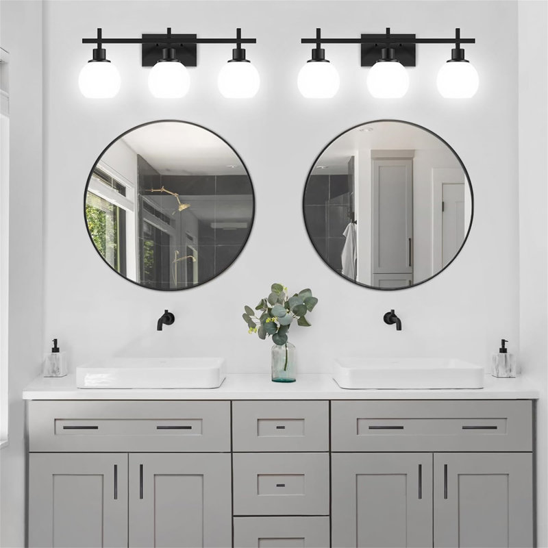 Dimmable Vanity Light, 3, Matte Black
