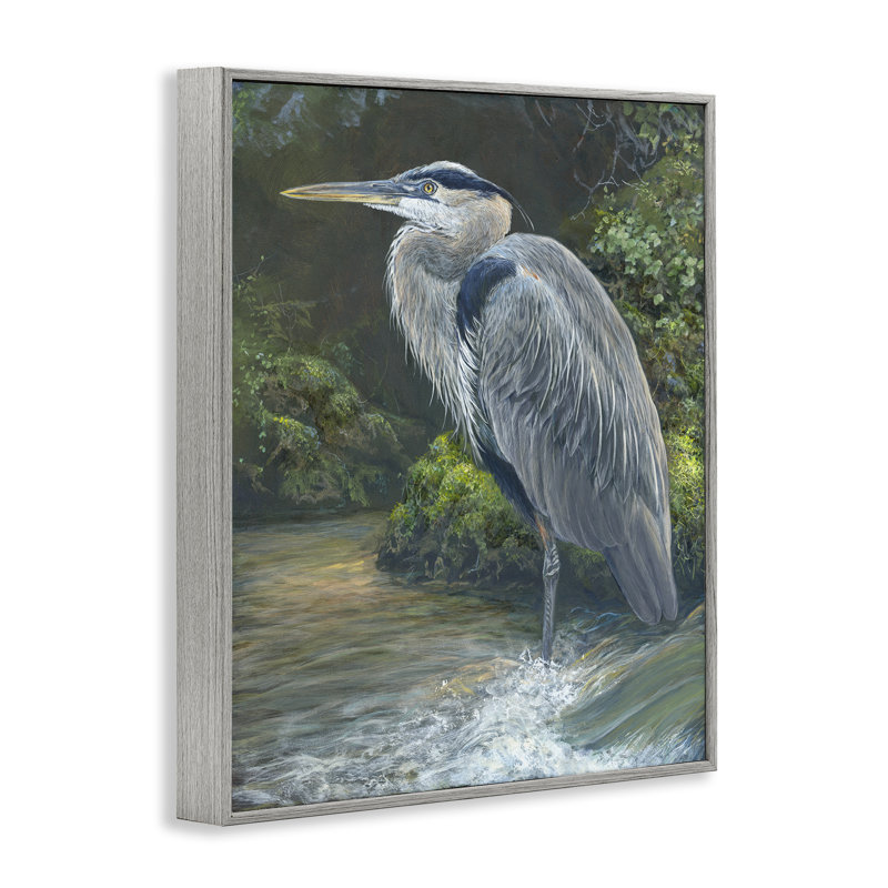 Héron bleu au bord de l'eau, estampe numérique par Laura Mark-Finberg, Estampe numérique Farmhouse, H 30 po x l 24 po