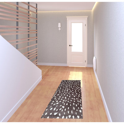 Tapis de couloir lavable imprimé animal 2 'x 6' chocolat avec protection UV
