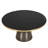 30" Round Coffee Table Glass/Sintered Stone Top With Brushed Gold Rim And Tempered Glass Base-109375777