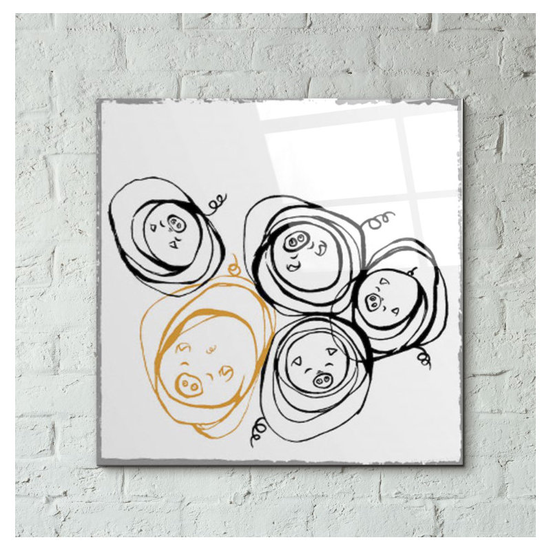 «Pigs in a Blanket», impression en blanc
