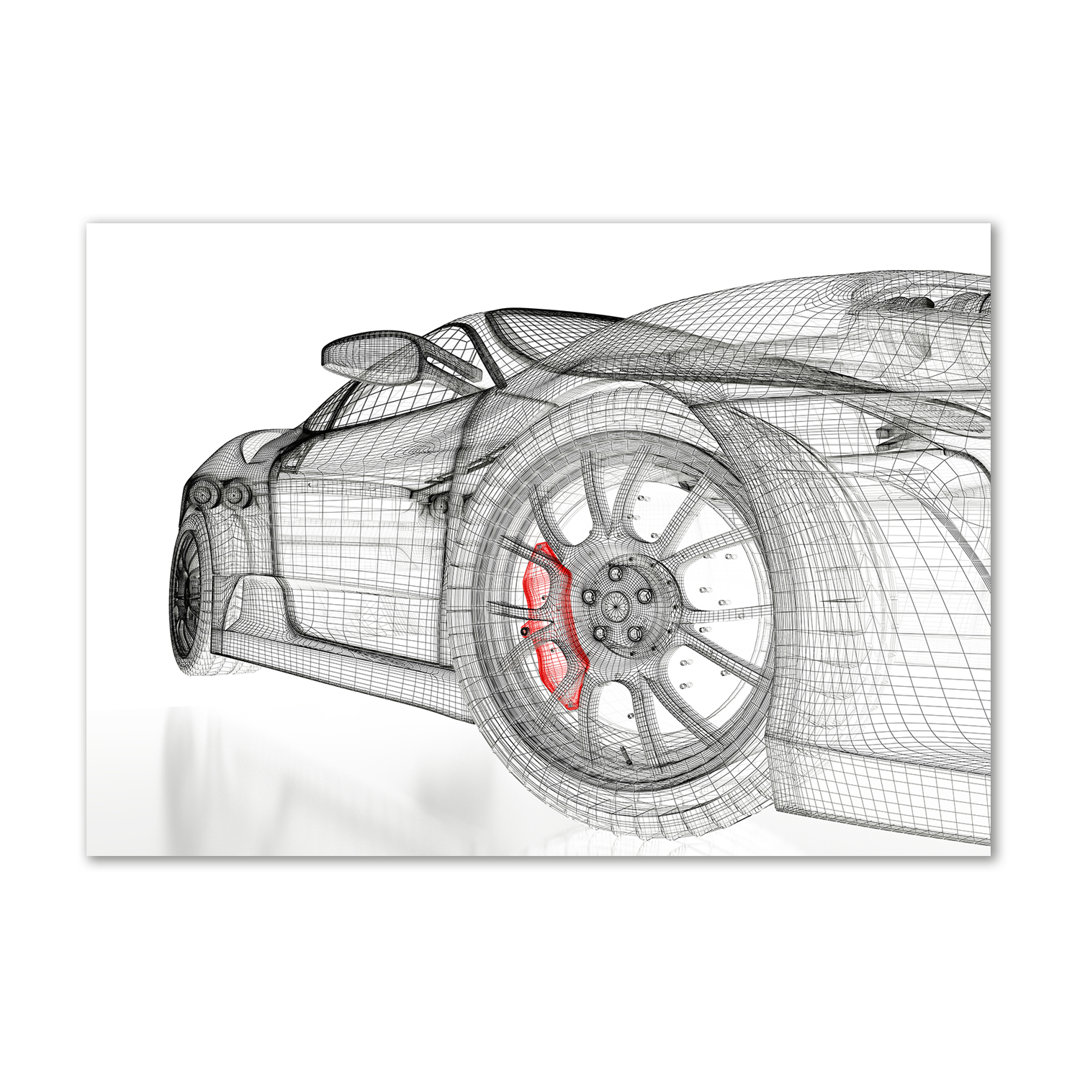 Car Grid - Wrapped Canvas Kunstdrucke