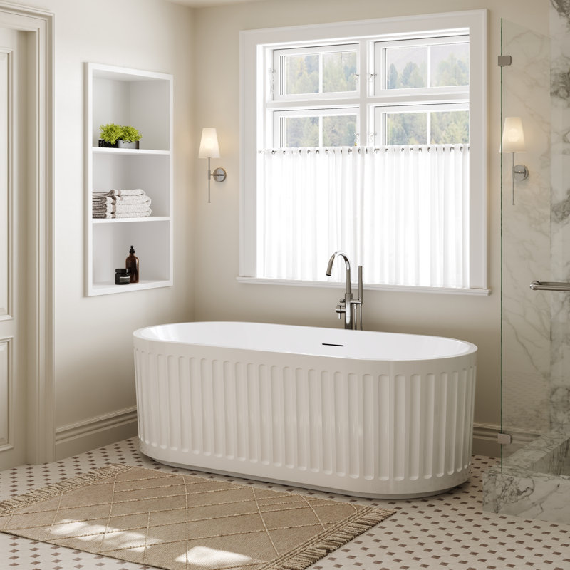 67" x 31" Freestanding Soaking Acrylic Bathtub