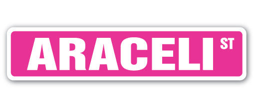 Plaque de rue Araceli en plastique robuste 4 po x 18 po
